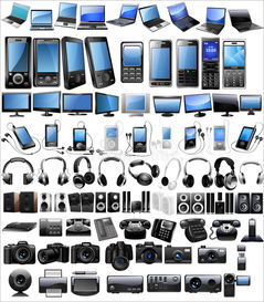 技術(shù)向量例證 現(xiàn)代無線設(shè)備與計(jì)算機(jī)周邊產(chǎn)品的銷售趨勢(shì)